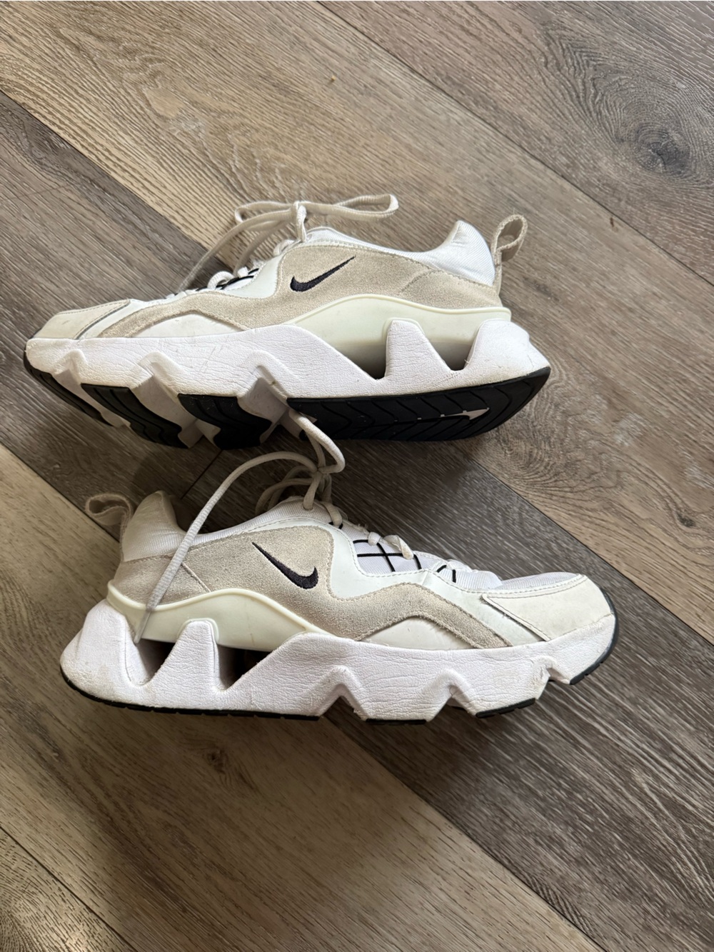 Nike Cream and Black Sculpted Sole Sneakers